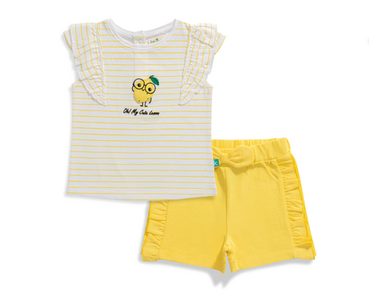 Juscubs - BABY GIRLS GRAPHIC PRINTED T
SHIRT & SOLID SHORTS SET