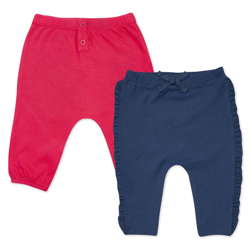 2-Pack Organic Cotton Rose Pink and Navy Pant