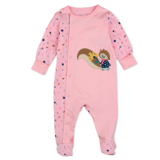 Organic Cotton Pink Squirrel Sleep and Play