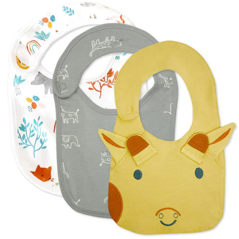 3-Pack Safari Friends Bib