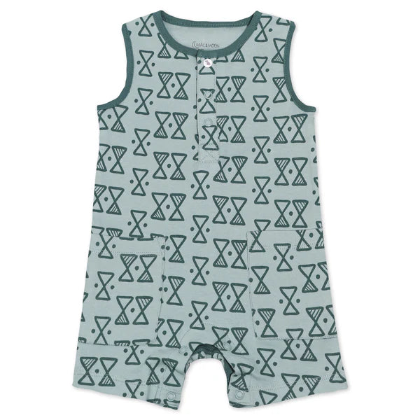 Organic Cotton 2-Pack Tank Style Romper in Rhino Buddies Print