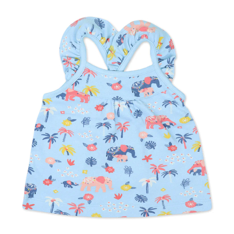 Organic Cotton 2-Piece Short Set in Elephant Blooms Print