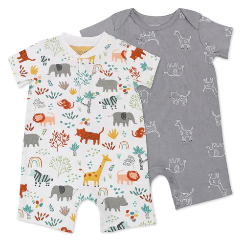 Organic Cotton 2-Pack Romper in Safari Pals Print