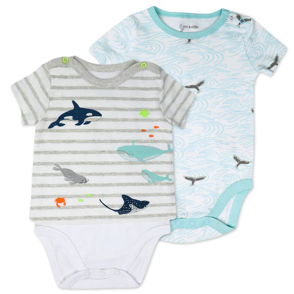 Organic Cotton 2-Pack Bodysuit in Sweet Sea Life Print