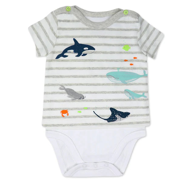 Organic Cotton 2-Pack Bodysuit in Sweet Sea Life Print