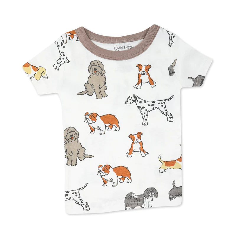 Organic Cotton 4-Piece Pajama Set in Furry Friends Print; DS22M1783; DS22M1787