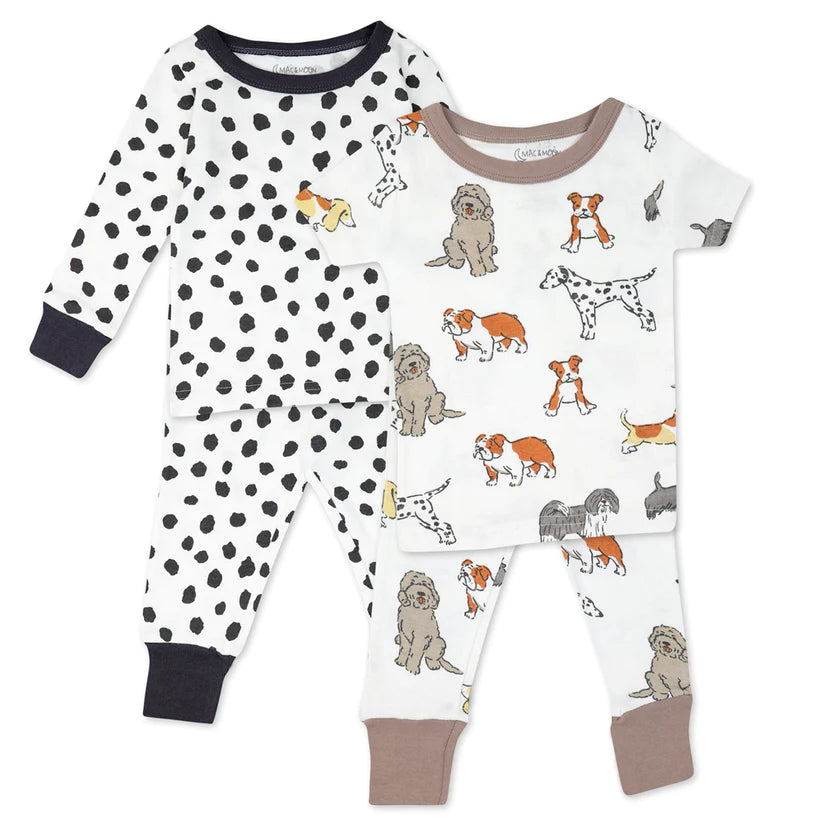 Organic Cotton 4-Piece Pajama Set in Furry Friends Print; DS22M1783; DS22M1787