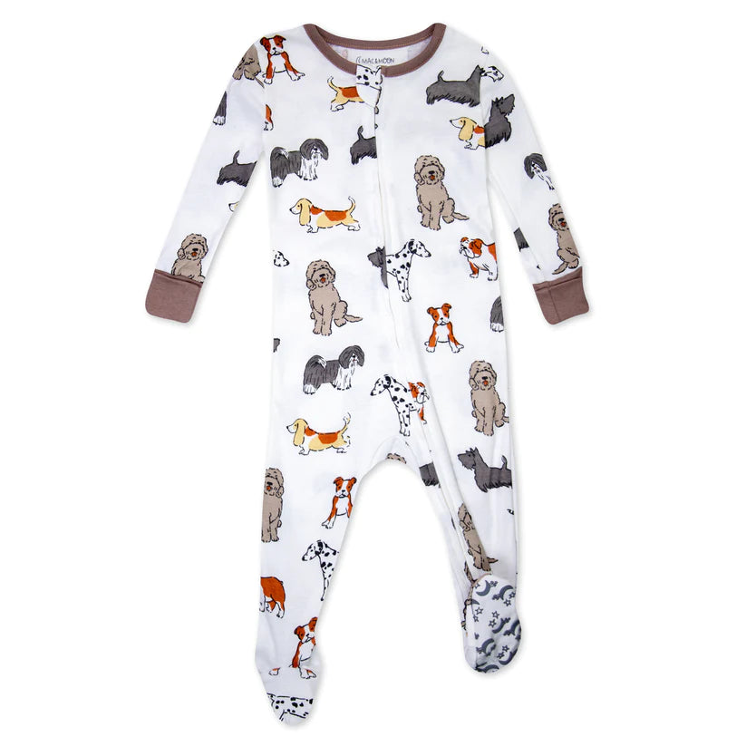 Organic Cotton 2-Pack Footed Pajamas in Furry Friends Print; DS22M1784