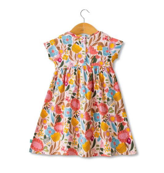 Juscubs - Floral Casual Dress and Matching Scrunchie Set