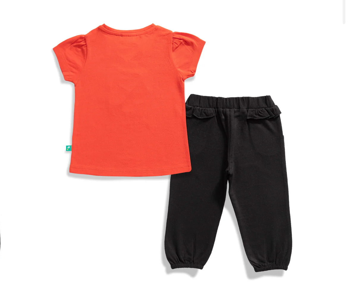 Juscubs - Graphic Tee and Ruffle Joggers Set - Joy