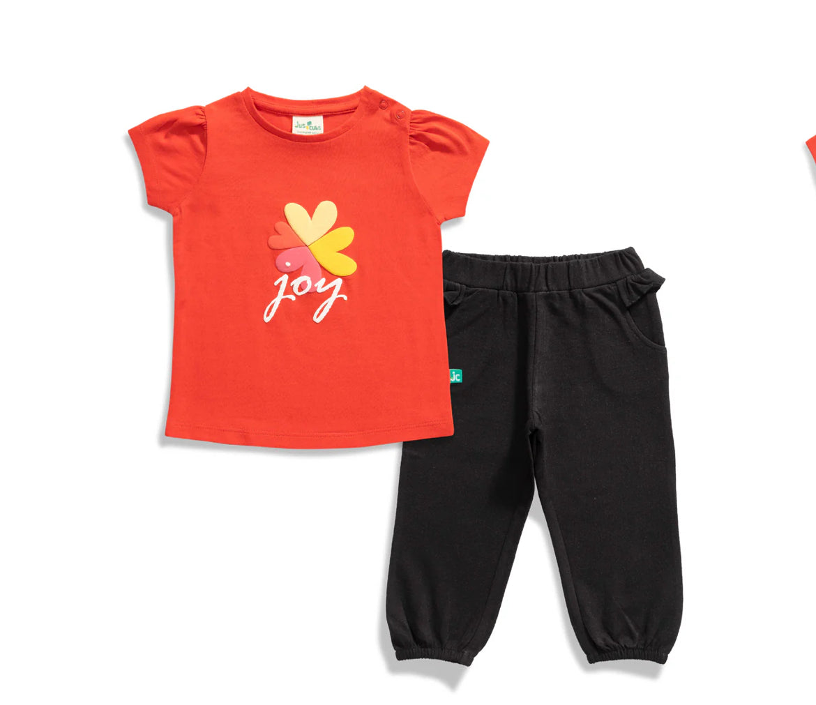 Juscubs - Graphic Tee and Ruffle Joggers Set - Joy