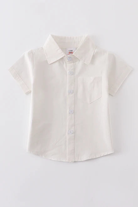 Boys White Button Down Shirt