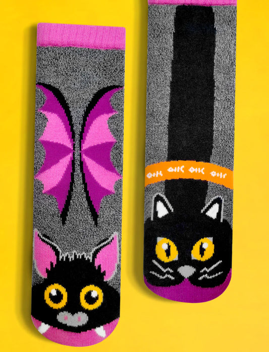 The Pals Socks - Bat & Black Cat - Mis-Match Kids Socks