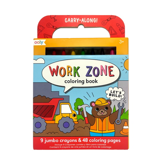 OOLY - Carry Along Crayon & Coloring Book Kit - Work Zone