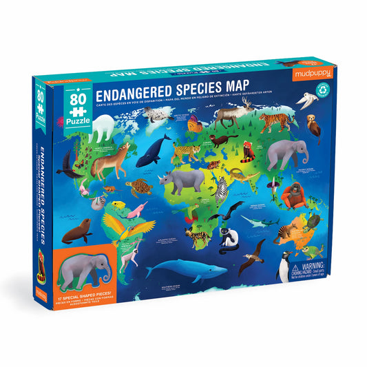 Endangered Species Around the World 80 Piece Geography Puzzle