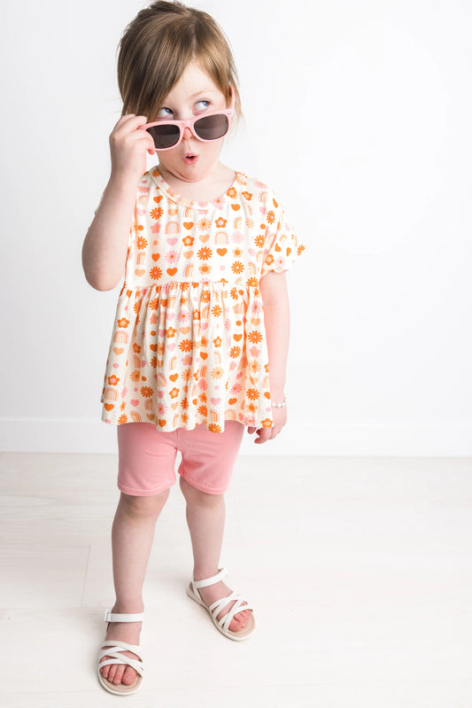 Bird and Bean - Tunic + Shorts Set - Daisy Days