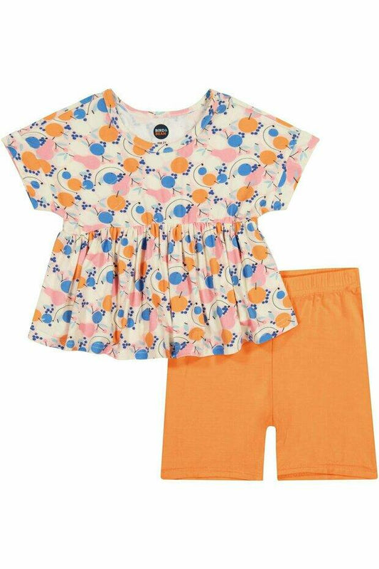 Bird and Bean - Tunic + Shorts Set - Clementine