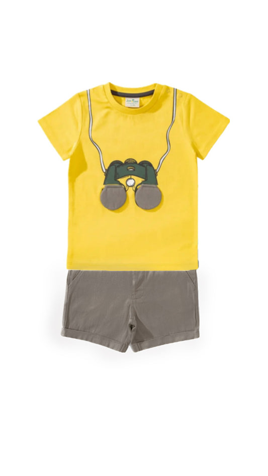 Juscubs - Graphic Printed Flip Binoculars Tee and Shorts Set