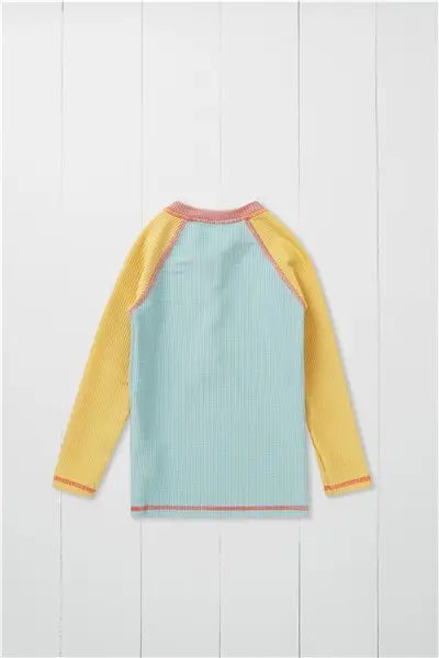 Grass & Air - Ribbed Kids Long Sleeve Rash Vest - Pistachio