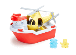 Green Toys Rescue Boat & Helicopter Toy