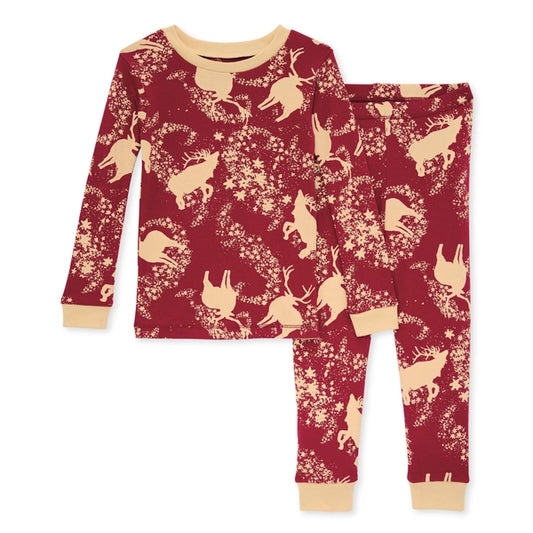 Burt's Bees Baby Starry Reindeer Organic Cotton Snug-Fit Pajamas- Toddler