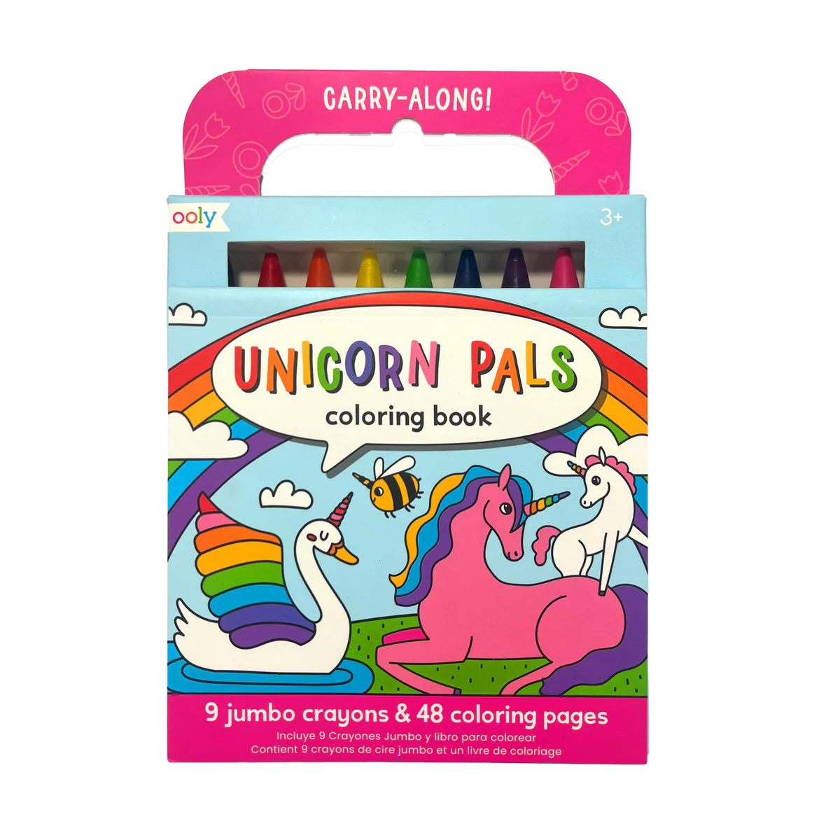 Carry Along Crayons & Coloring Book Kit - Unicorn Pals (Set of 10)