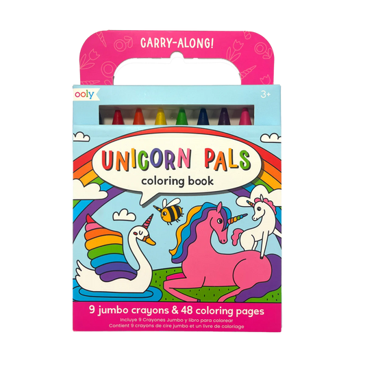 Carry Along Crayons & Coloring Book Kit - Unicorn Pals (Set of 10)