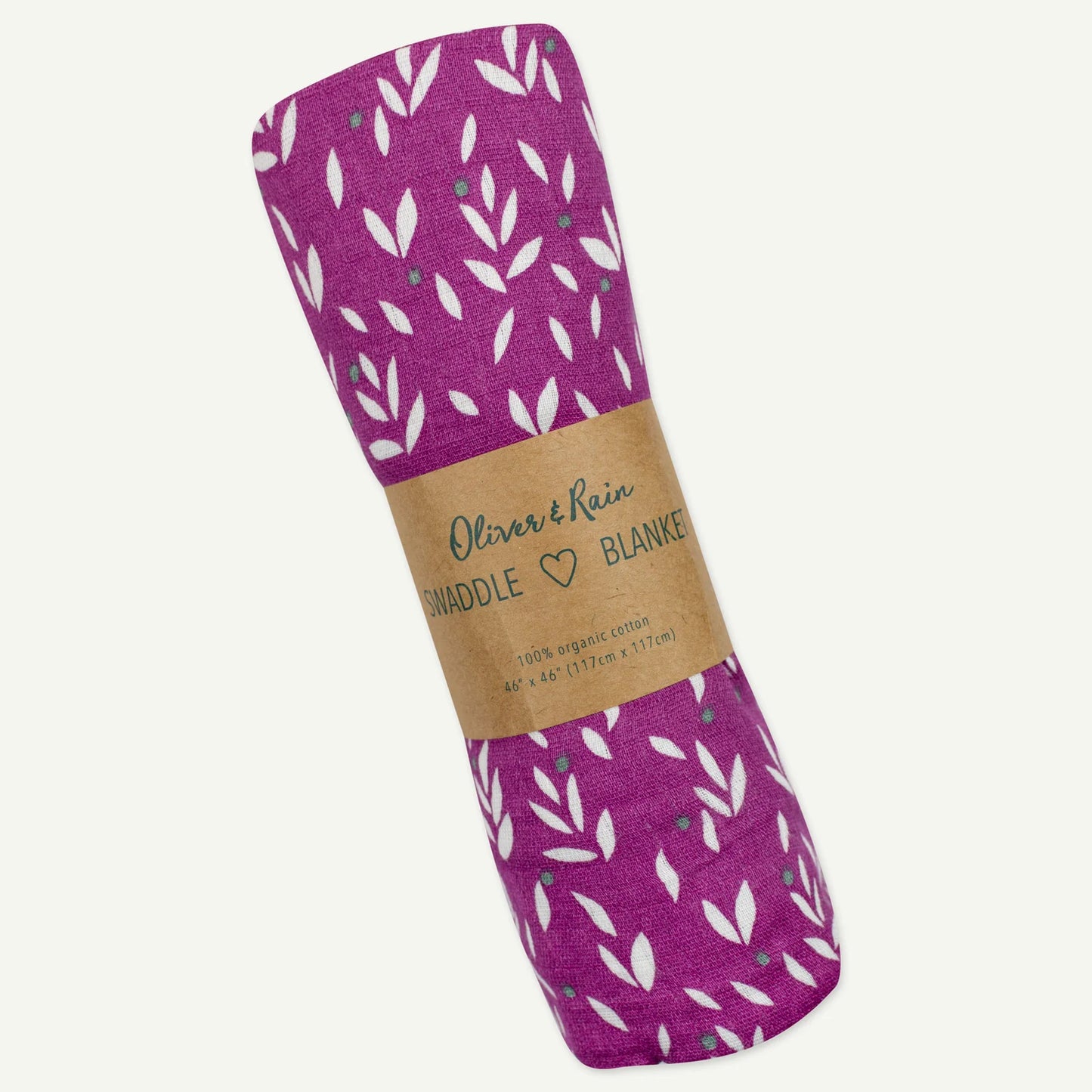 Purple Leaf Print Swaddle