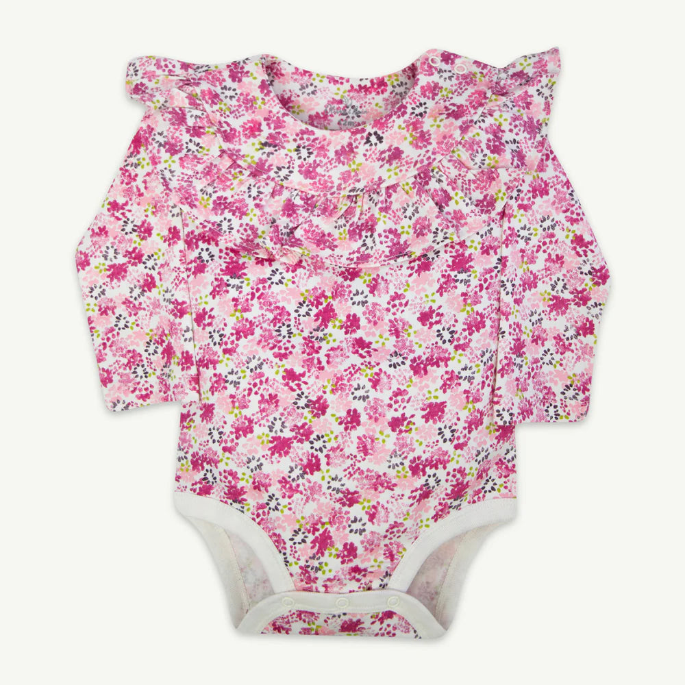 Raspberry Bloom Long Sleeve Bodysuit