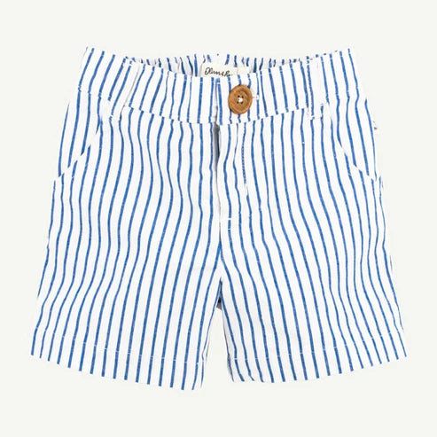 Woven Blue Stripe Shorts