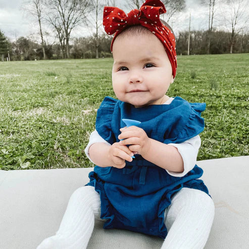 Navy Ruffle Romper