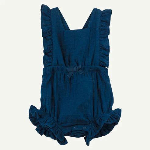 Navy Ruffle Romper