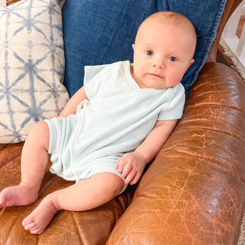 Light Blue Terry Kimono Romper