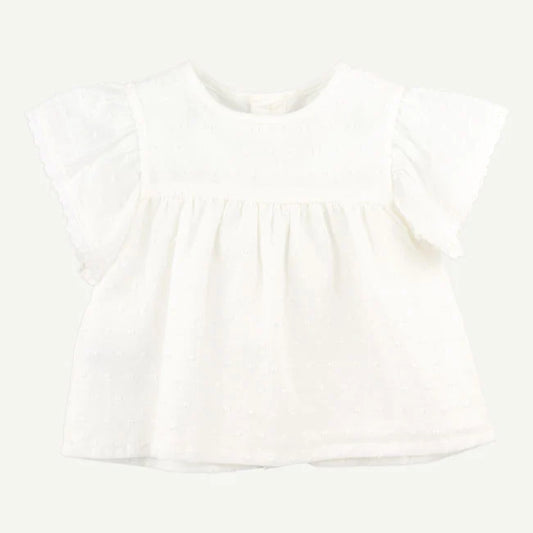 Toddler Girl Woven White Top