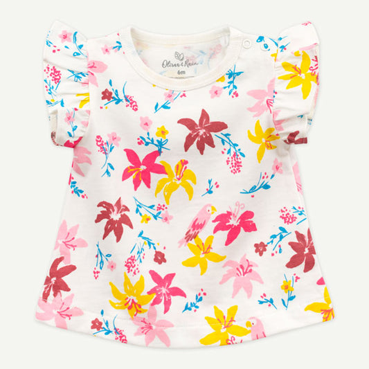 Bird & Lily Print Tee