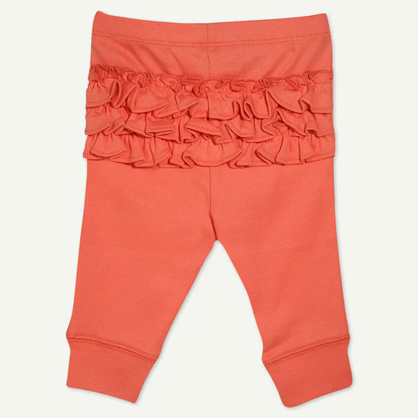 Coral Pink Ruffle Legging