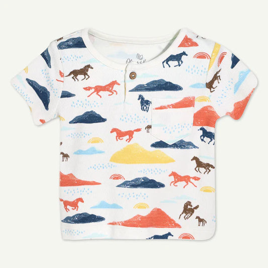 Horse Print Short Sleeve Top