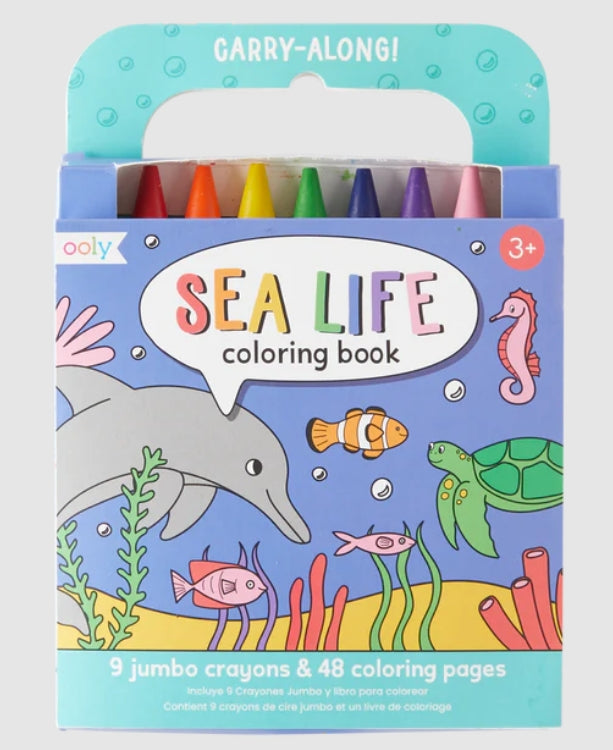 OOLY - Carry Along Crayon & Coloring Book Kit-Sea Life