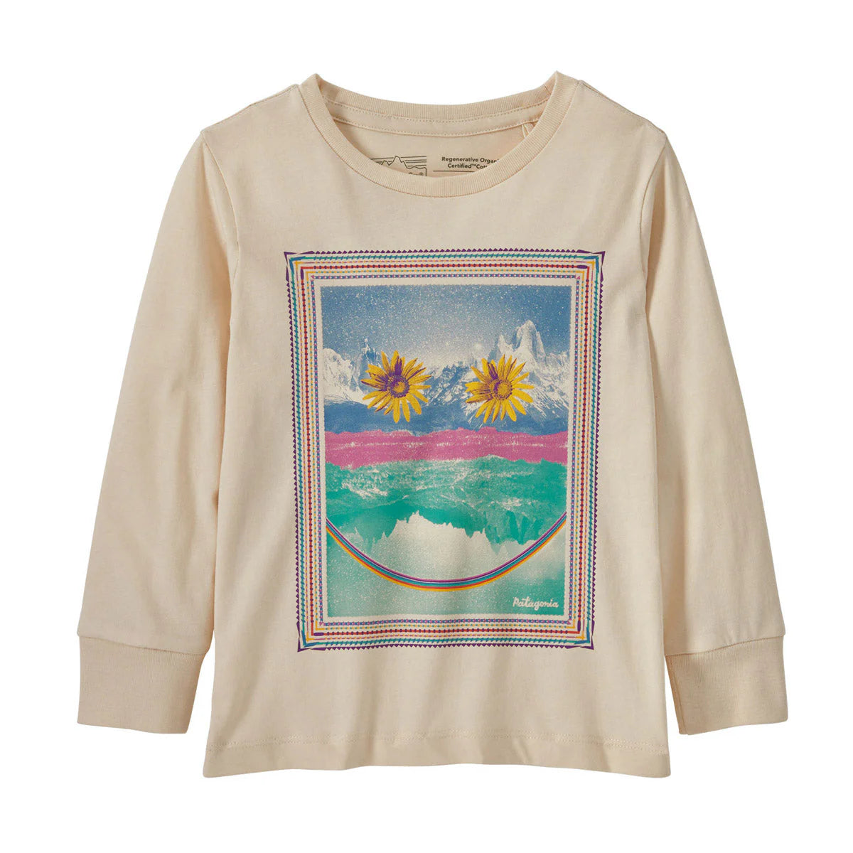 Patagonia Rainbow smile : undyed natural graphic long sleeve