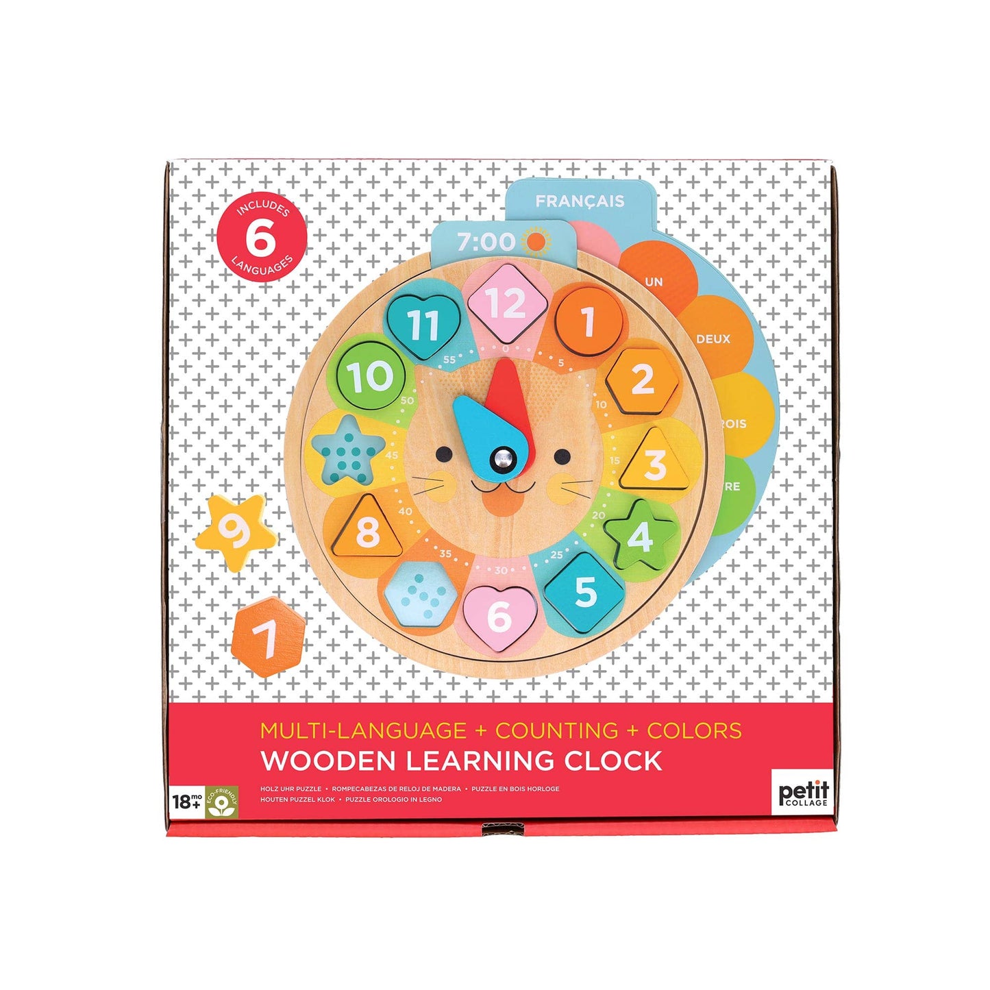 Chronicle Books - Multi-Language + Counting + Colors Wooden Learning Clock