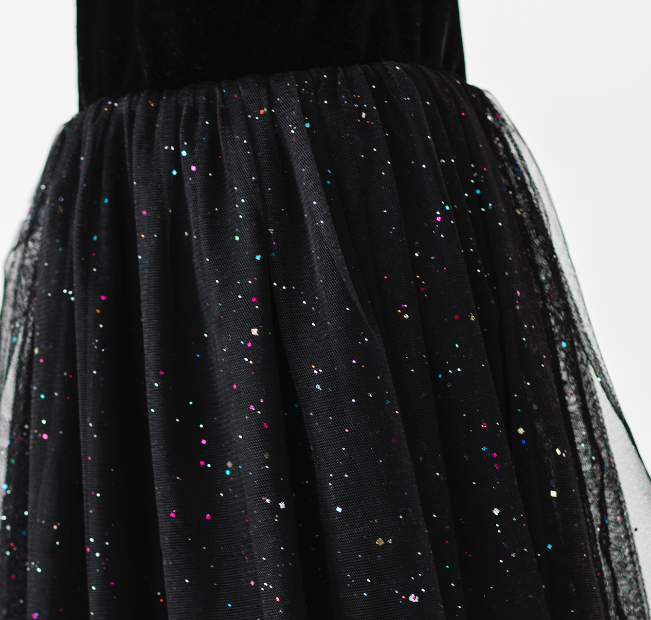 Bird & Bean® - Kids Christmas Dress - Girls Black Velvet Holiday Dress