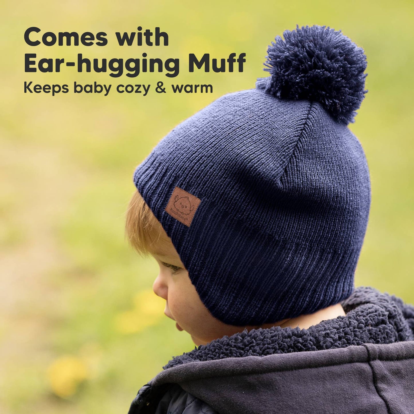 KeaBabies Muff Baby Beanie for Newborn Baby Boys and Girls: Navy