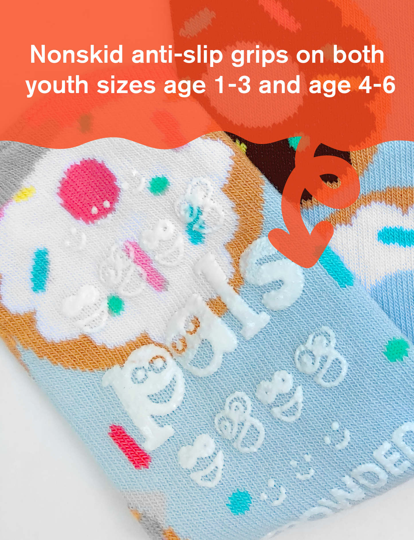 Pals Socks - Donut & Ice Cream Mismatched Non-Slip Kids Socks