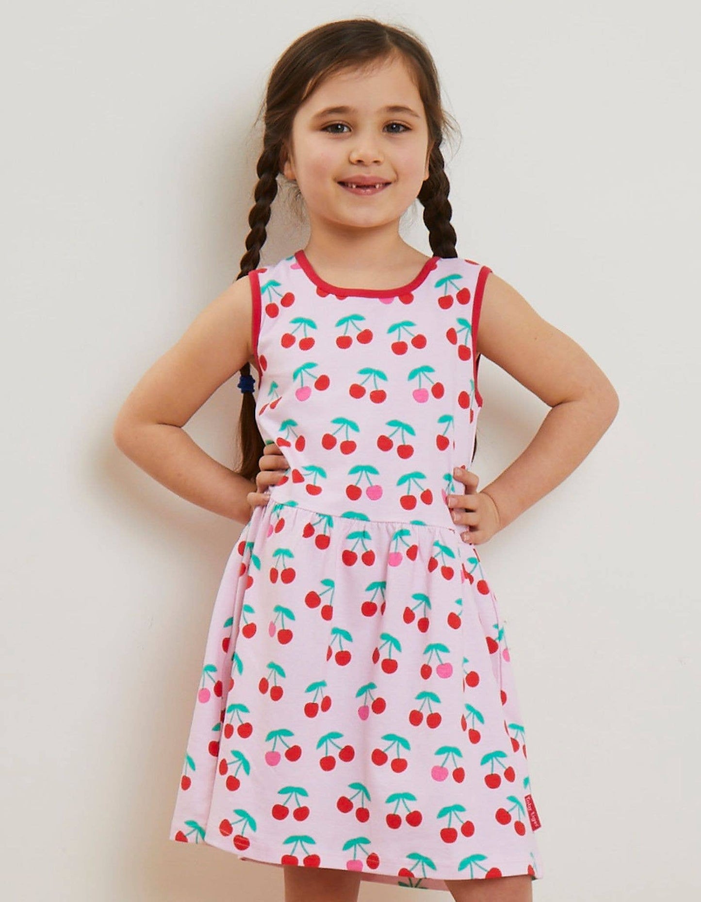 Toby Tiger - Organic Cherry Print Summer Dress - Toddler Dress