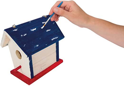 Toysmith - Beetle & Bee Paint A Bird Base, Backyard Birdhouse Kit