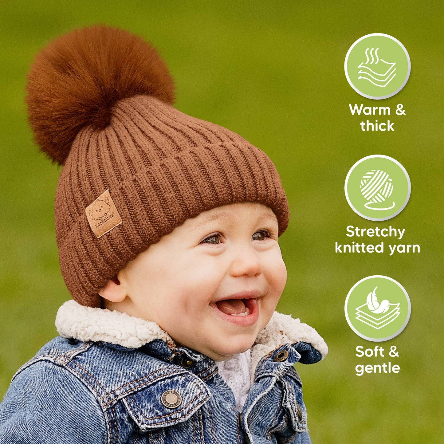 KeaBabies - KeaBabies 2-Pack Pom Knitted Beanie