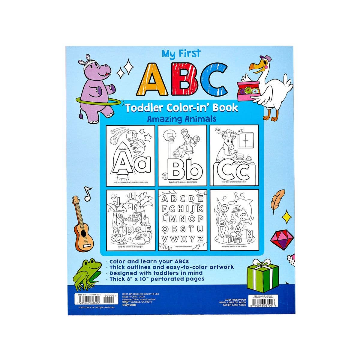 OOLY - ABC: Amazing Animals Toddler Coloring Book