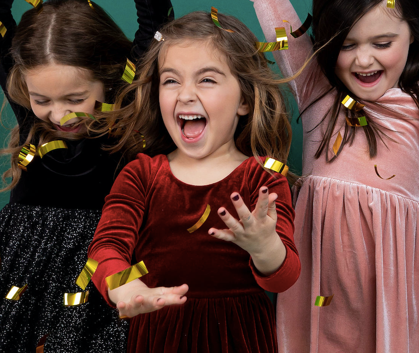 Kids + Baby Velvet Twirl Christmas Dress - Ruby