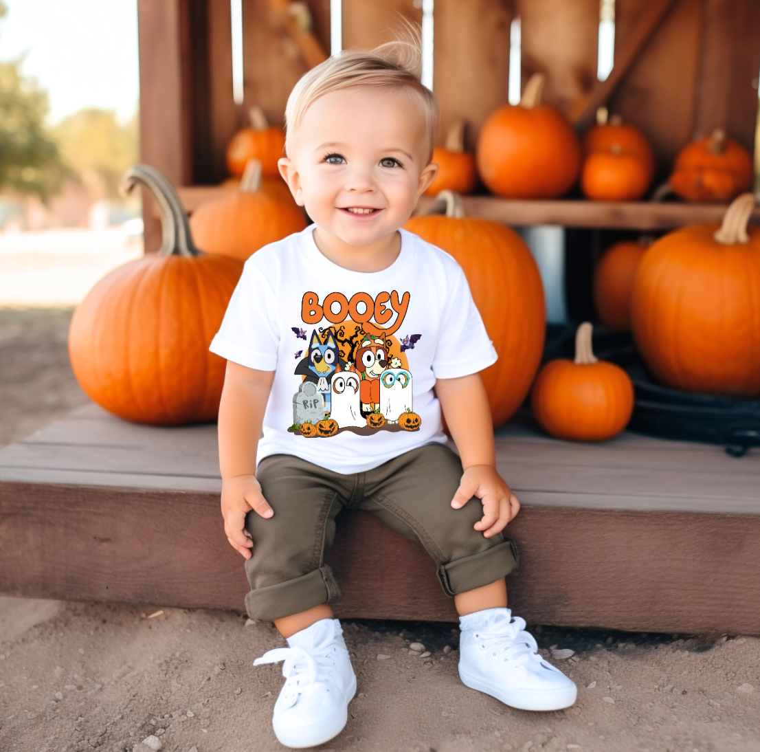 AvaryMaeInspirations - Booey Halloween Tee Shirt, Bluey Unisex Youth Ghost Tee