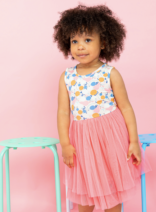 Bird & Bean® - Kids + Baby Tulle Tutu Dress - Clementine Fruit Summer Dress